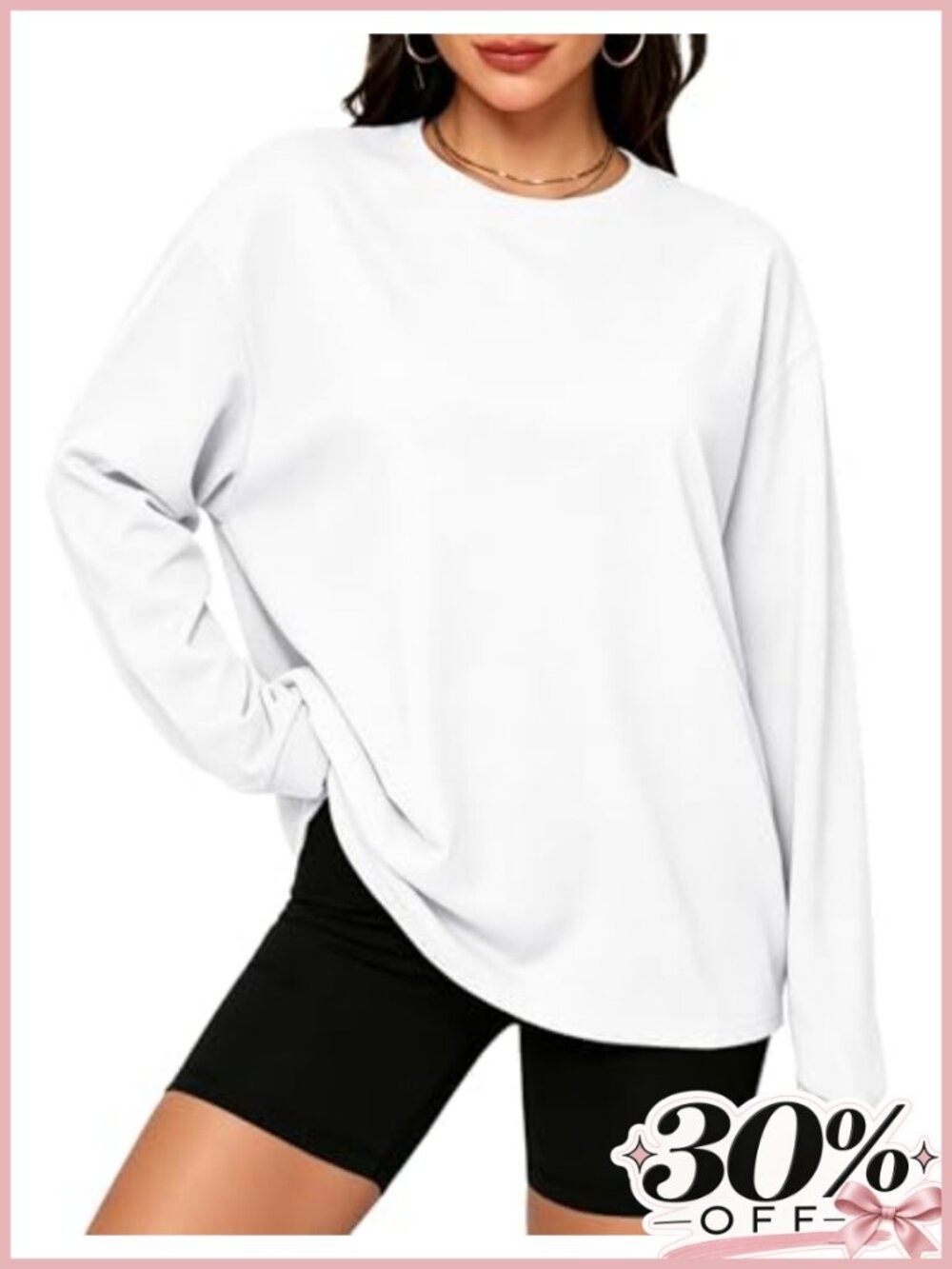 Women's Oversized Long Sleeve Graphic Tee Casual Crewneck Relaxed Fit Pullover